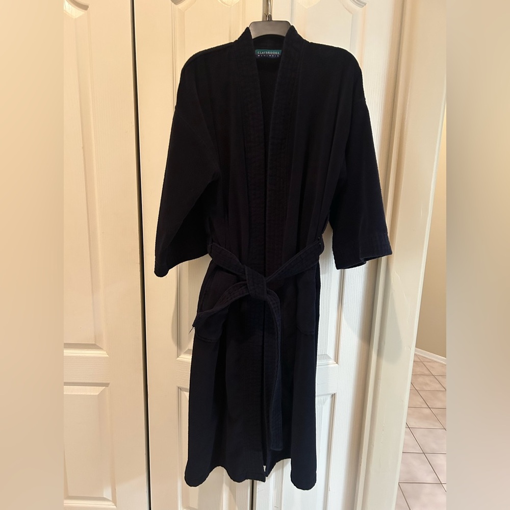 Black Claybrooke Menswear Kimono Style Terry Robe